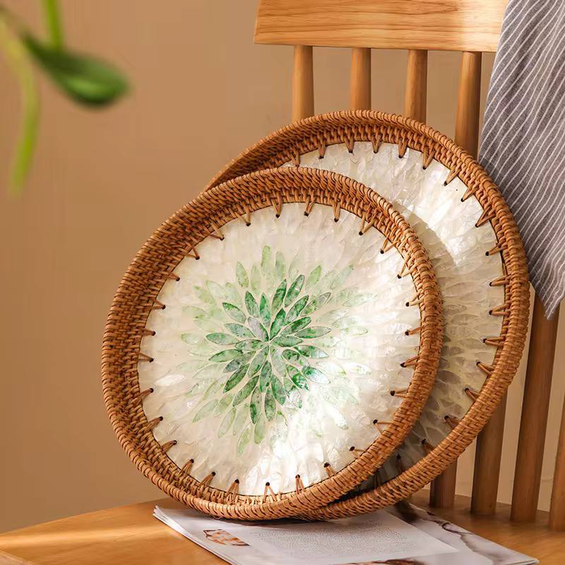 سینی حصیری کف صدفی