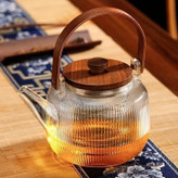 قوری شیاردار درب چوبی