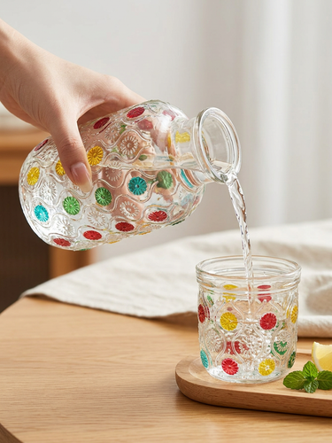 پارچ و لیوان شب طرح شکوفه