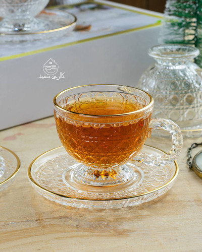 فنجان نعلبکی لبه طلایی